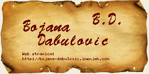 Bojana Dabulović vizit kartica
